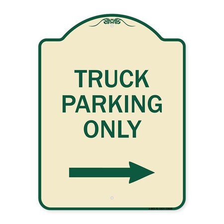 Signmission Reserved Parking Truck Parking W/ Right Arrow Heavy-Gauge Aluminum Sign, 24" x 18", TG-1824-23029 A-DES-TG-1824-23029